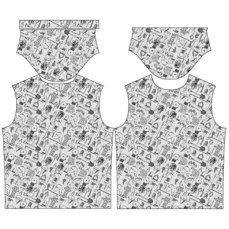 MEN’S T-SHIRT - FIRE BRIGADE (HOBBIES AND JOBS) - grey / acid - single jersey