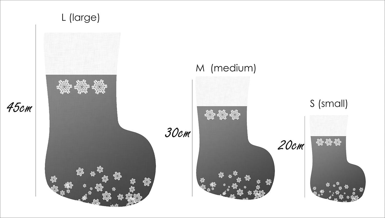 Christmas Stocking Set - SNOWFLAKES / grey