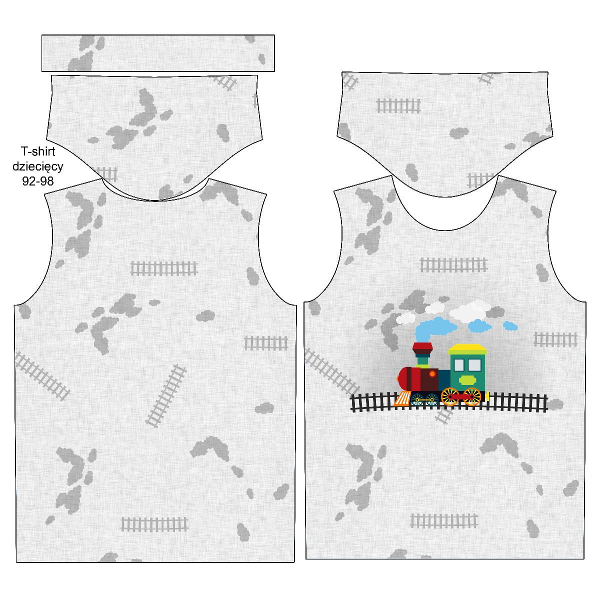 KID’S T-SHIRT - LOCOMOTIVE / acid (grey)- single jersey