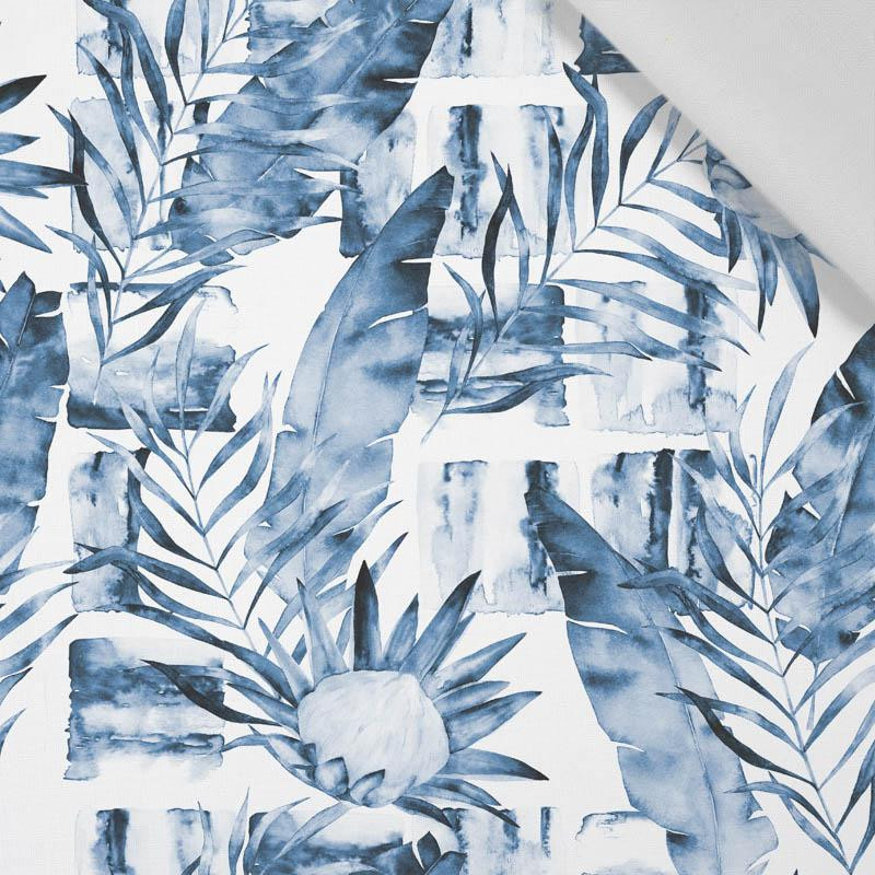 WATER-COLOR LEAVES 2.0 (CLASSIC BLUE) - Cotton woven fabric