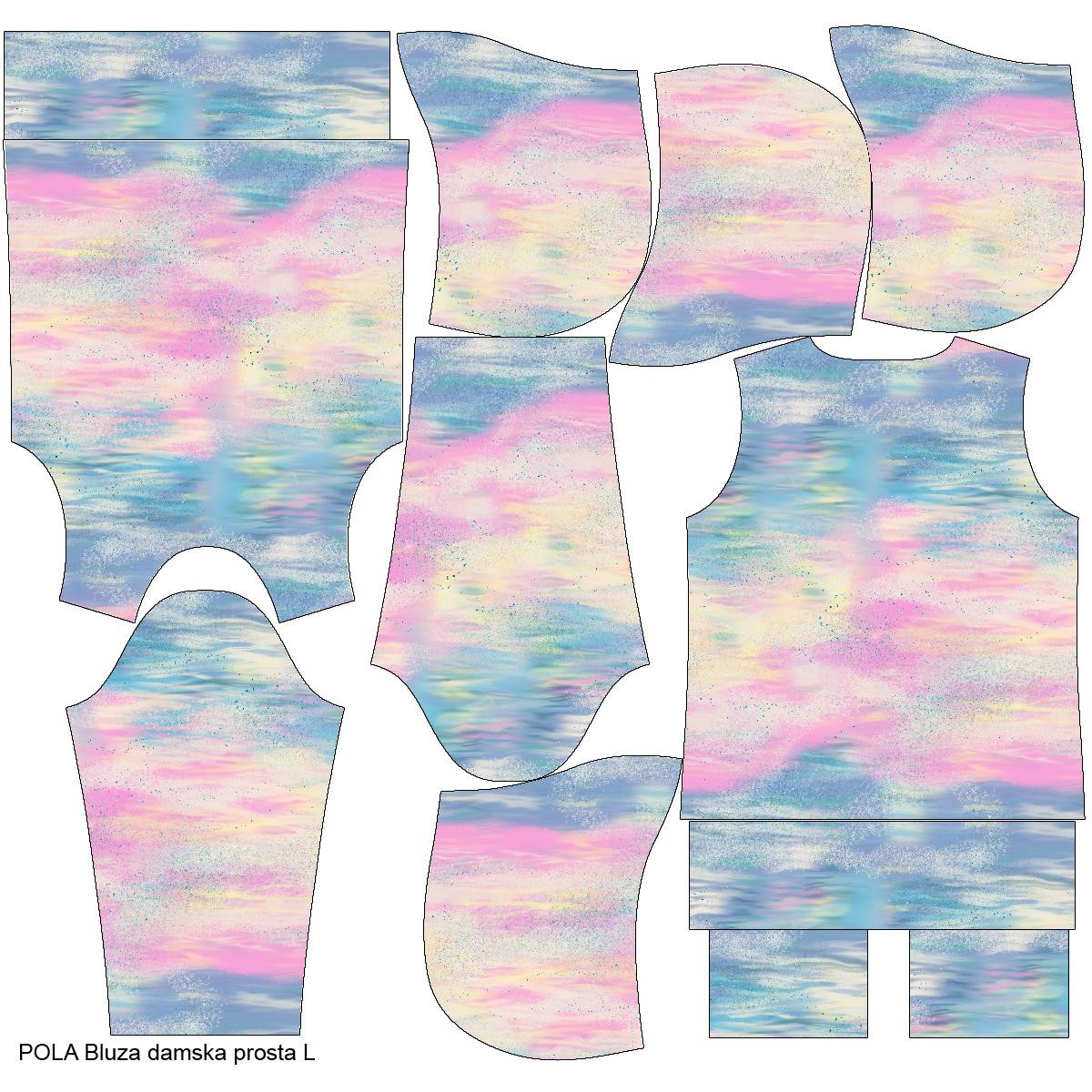 CLASSIC WOMEN’S HOODIE (POLA) - RAINBOW OCEAN pat. 5 - looped knit fabric 