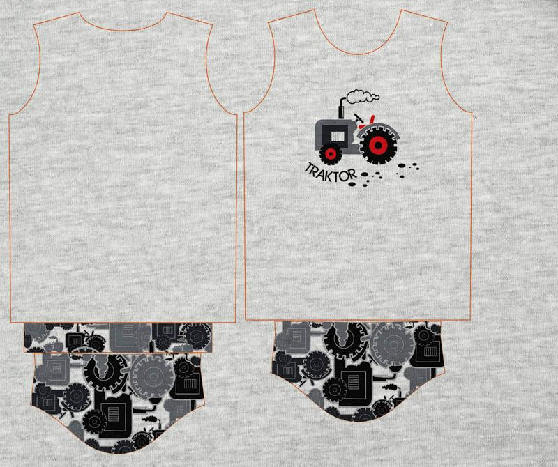 KID’S T-SHIRT- TRACTOR GREY/ melange light grey- single jersey