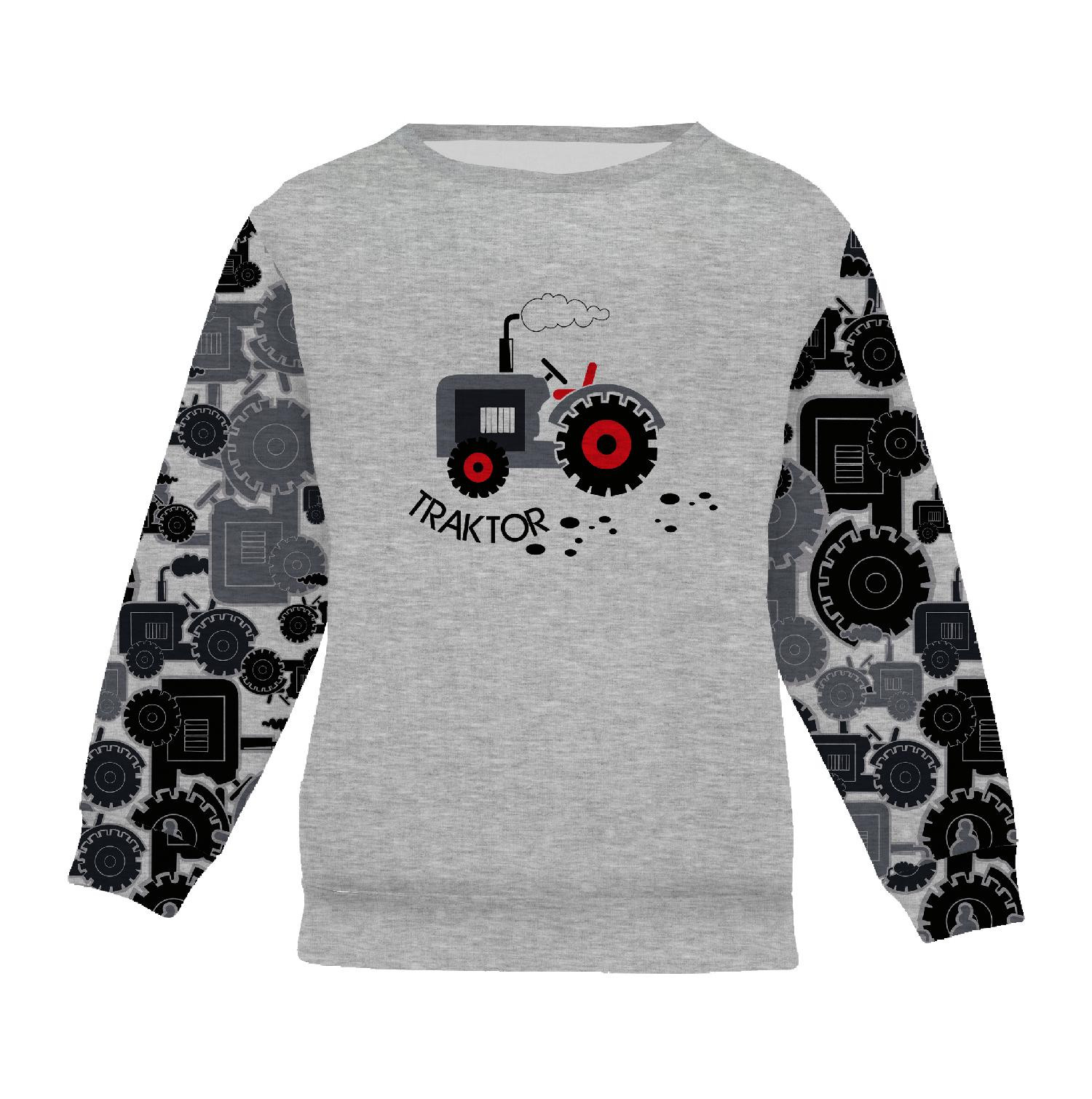 CHILDREN'S (NOE) SWEATSHIRT - TRACTOR GREY / M-01 melange light grey - looped knit fabric 