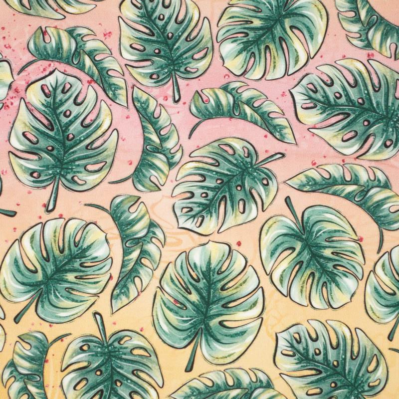 TROPICAL MONSTERAS - looped knit fabric