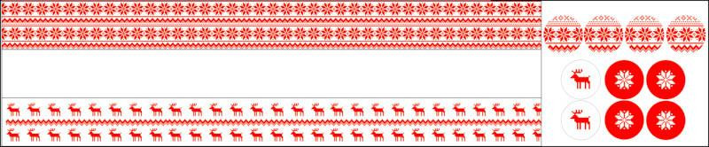 CHRISTMAS WREATH - REINDEERS PAT. 2 / red - sewing set