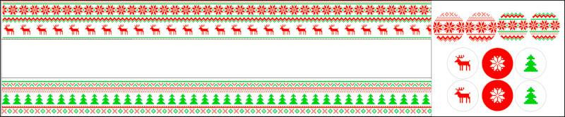 CHRISTMAS WREATH - REINDEERS PAT. 2 / red- green - sewing set