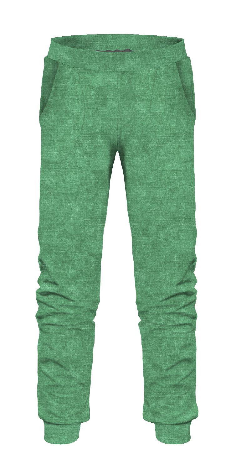 CHILDREN'S JOGGERS (LYON) - ACID WASH / GREEN - looped knit fabric 