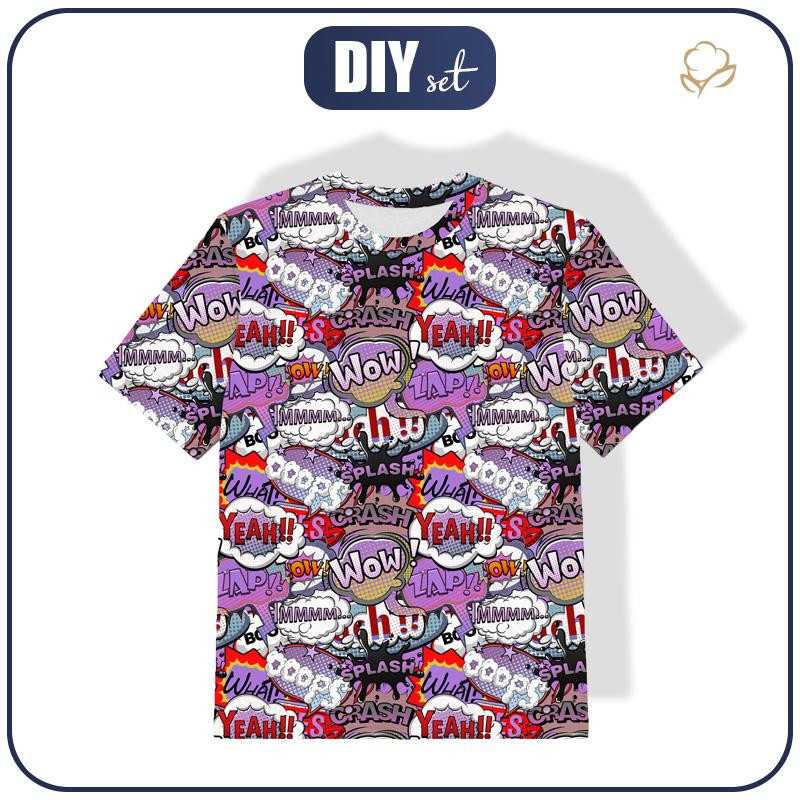 KID’S T-SHIRT - COMIC BOOK (purple - red) - single jersey