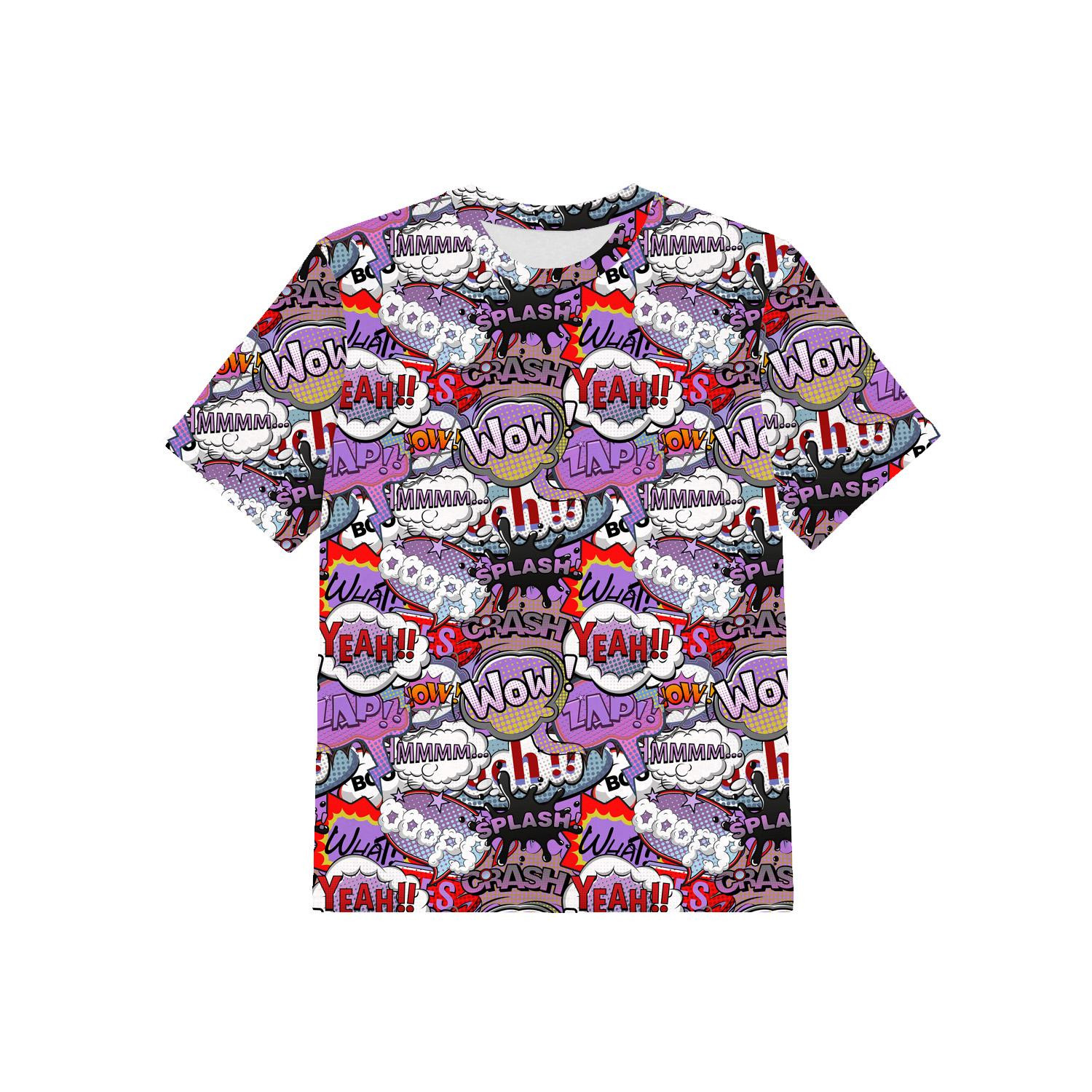 KID’S T-SHIRT - COMIC BOOK (purple - red) - single jersey