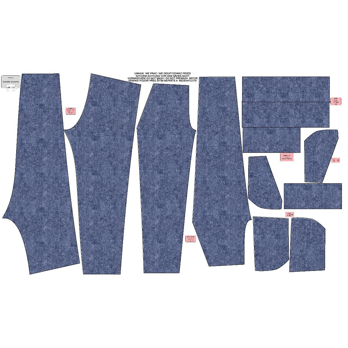 CHILDREN'S JOGGERS (LYON) - ACID WASH / DARK BLUE - looped knit fabric 