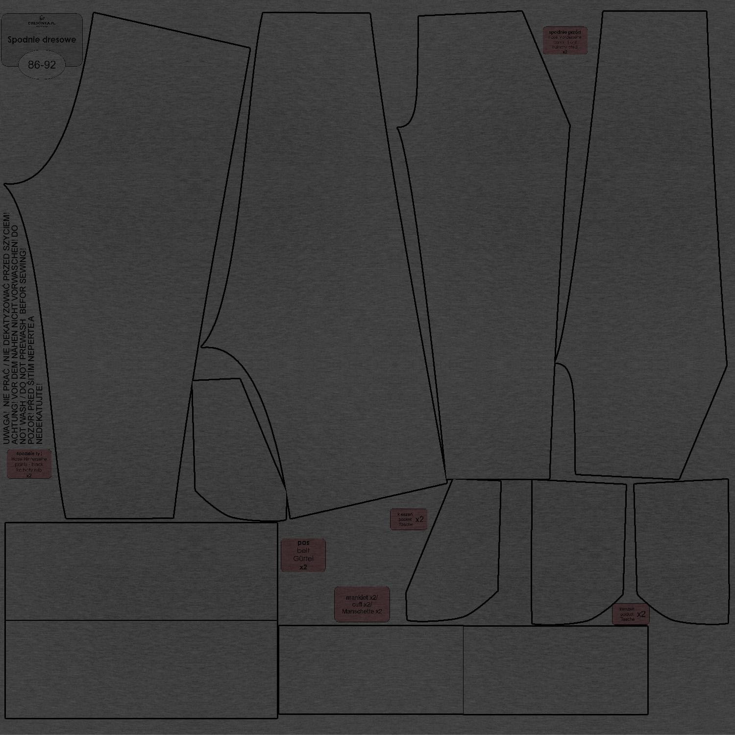 CHILDREN'S JOGGERS (LYON) - GRAPHITE - looped knit fabric 
