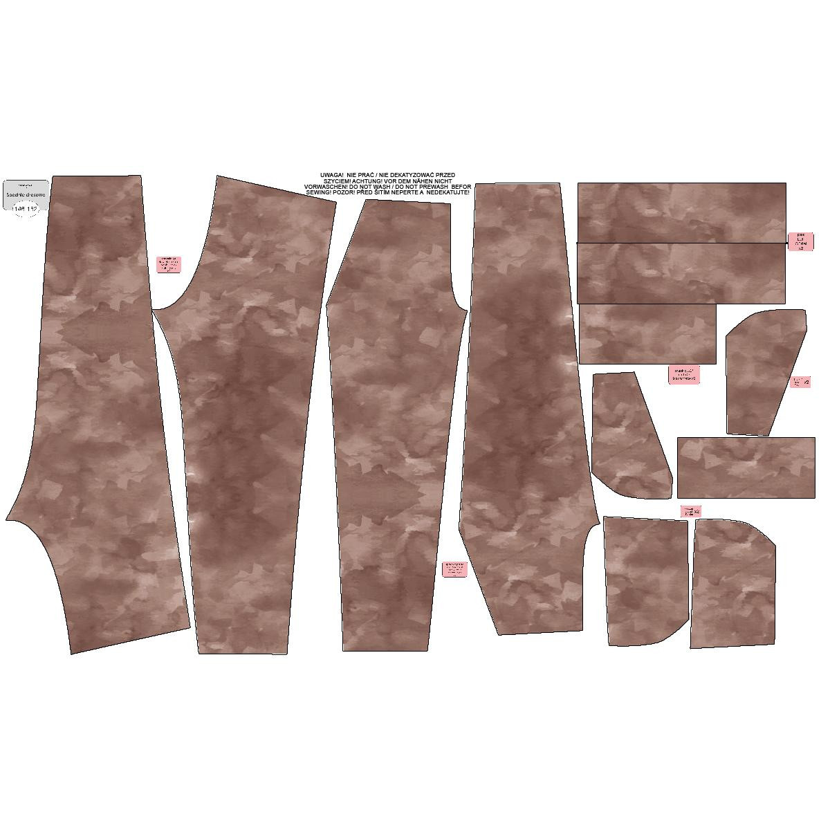 CHILDREN'S JOGGERS (LYON) - CAMOUFLAGE pat. 2 (brown) - looped knit fabric