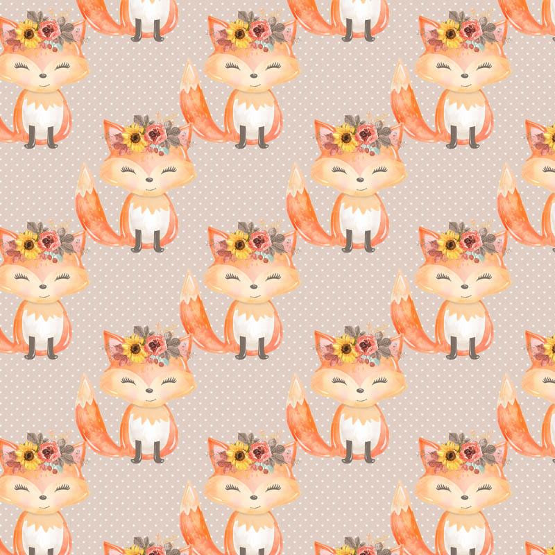 FOXES AND DOTS / beige (FOXES AND PUMPKINS)