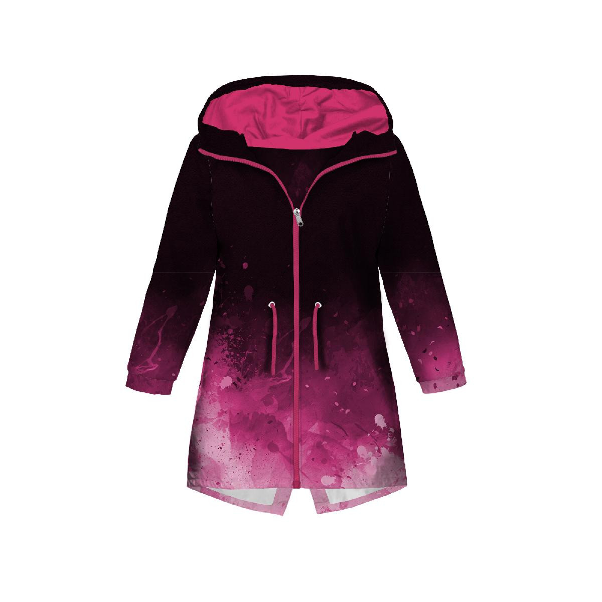 KIDS PARKA (ARIEL) - SPECKS (fuchsia) / black - softshell