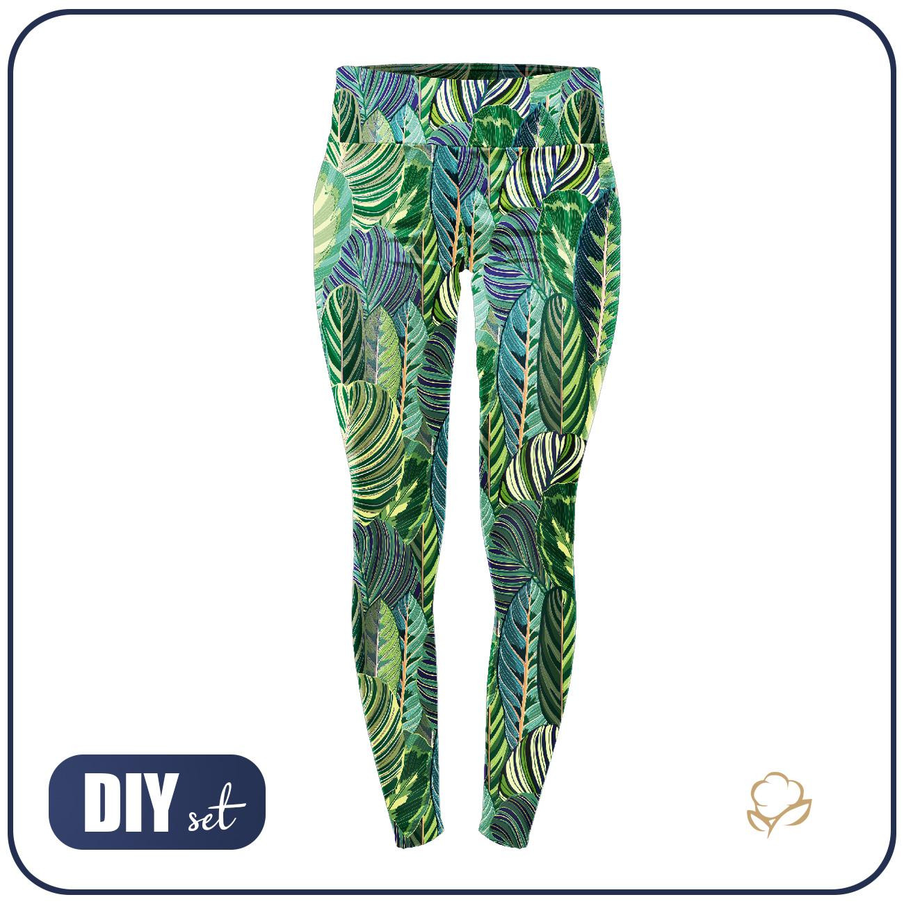 SPORTS LEGGINGS - GREEN JUNGLE pat. 1 (VINTAGE)