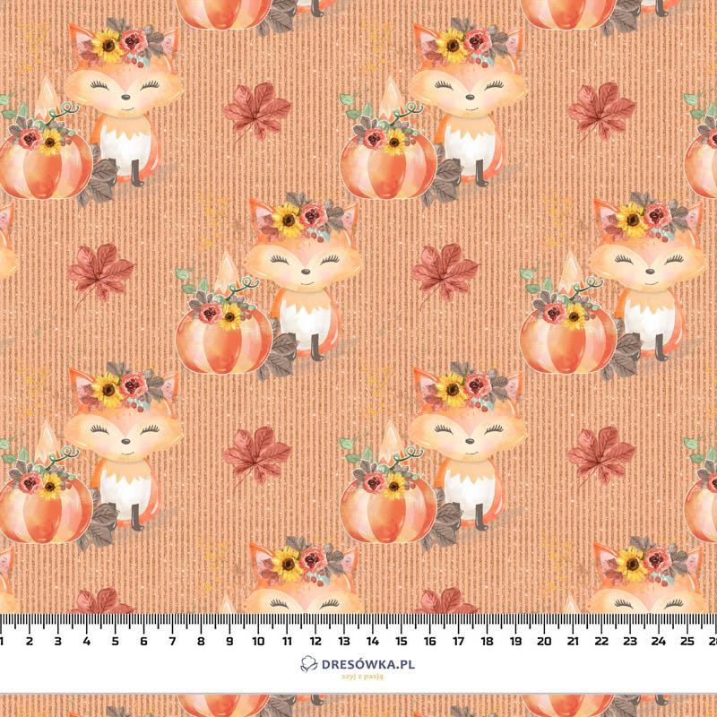 FOXES AND PUMPKINS pat. 2 / orange (FOXES AND PUMPKINS) - Nylon fabric Pumi