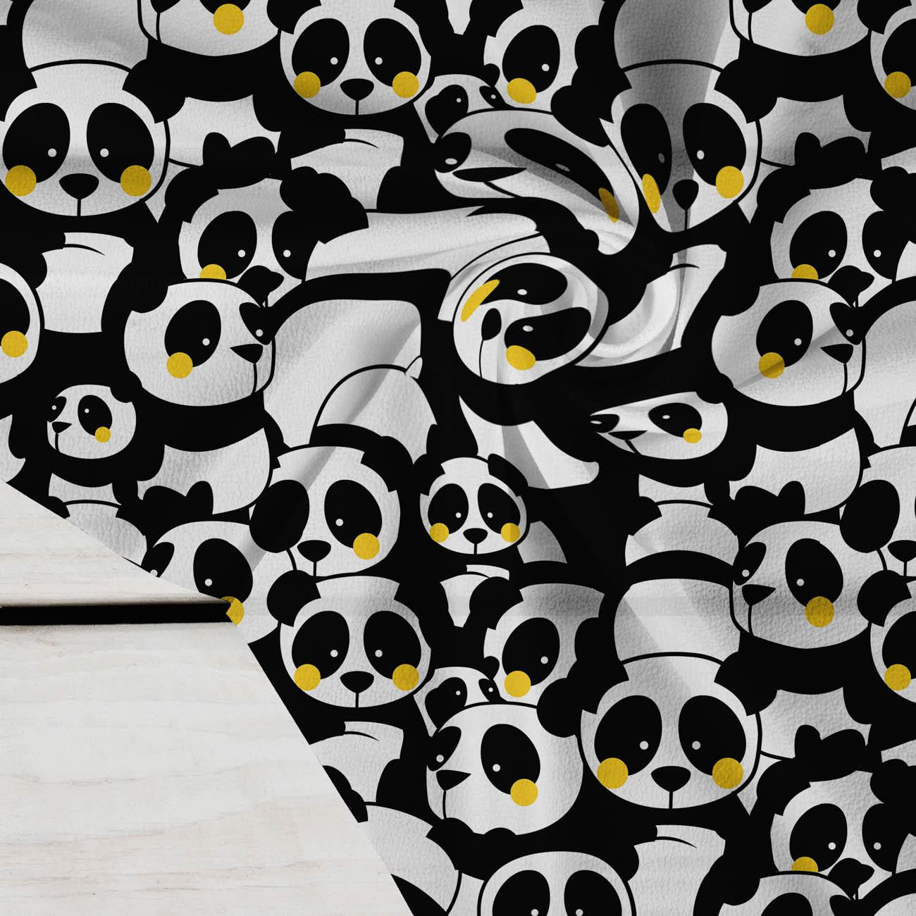 100CM PANDAS / yellow  - Crepe