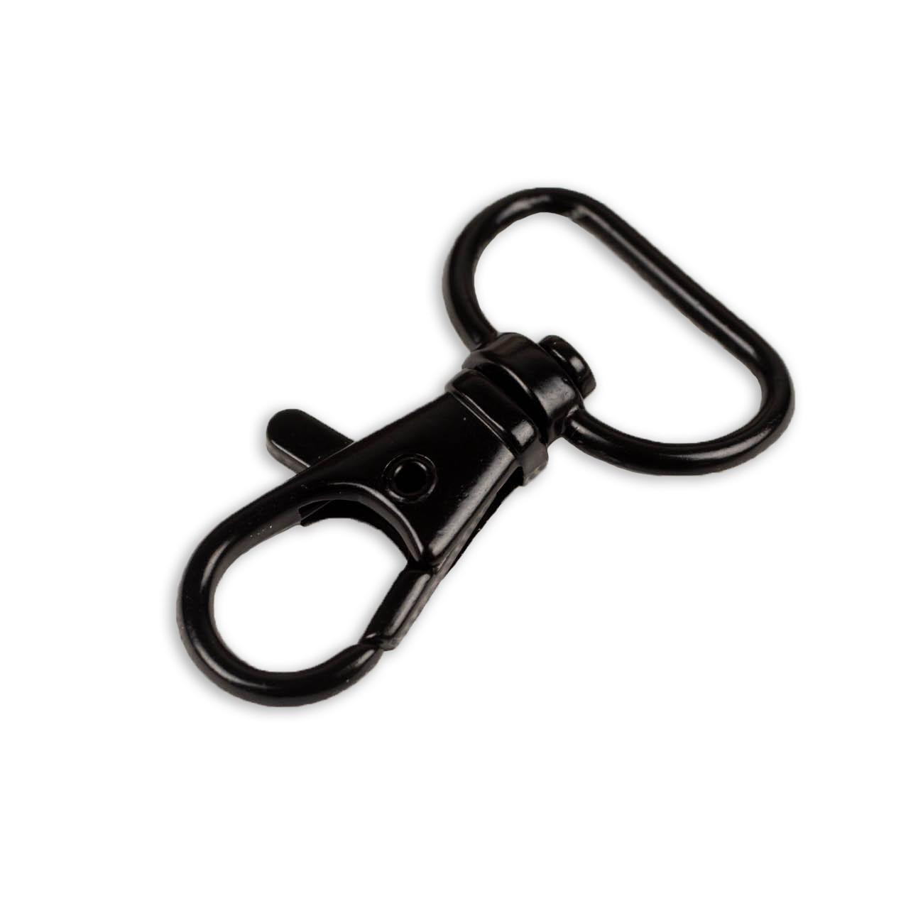 Metal snap hook 20 mm fish - black