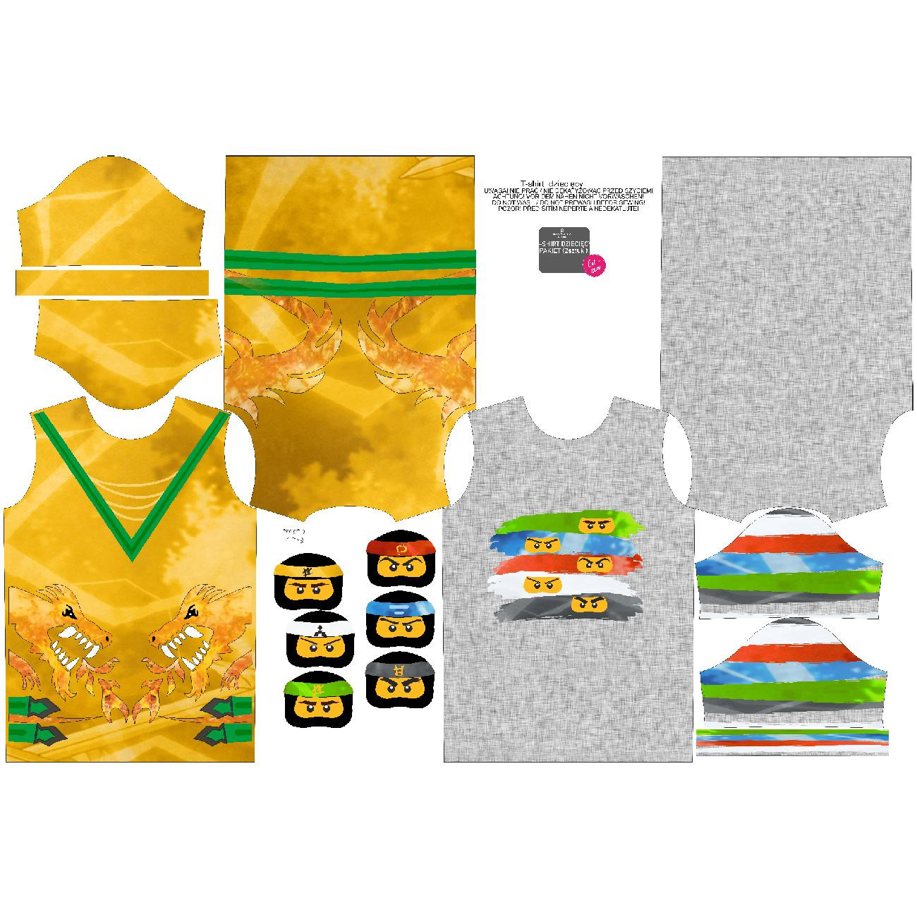 2-PACK - KID’S T-SHIRT - GOLD NINJA - sewing set