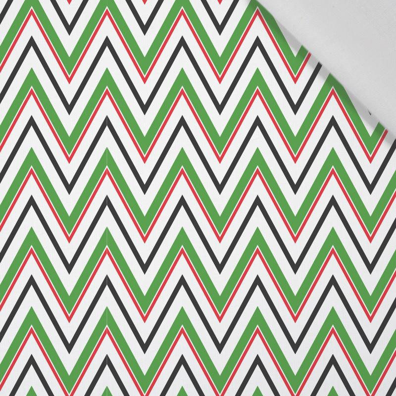 BIG ZIGZAG / green - Cotton woven fabric