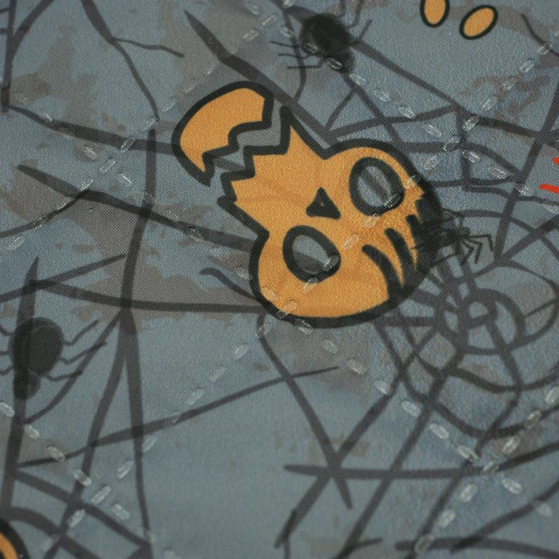 HALLOWEEN WEB SKULL - Quilted nylon fabric 