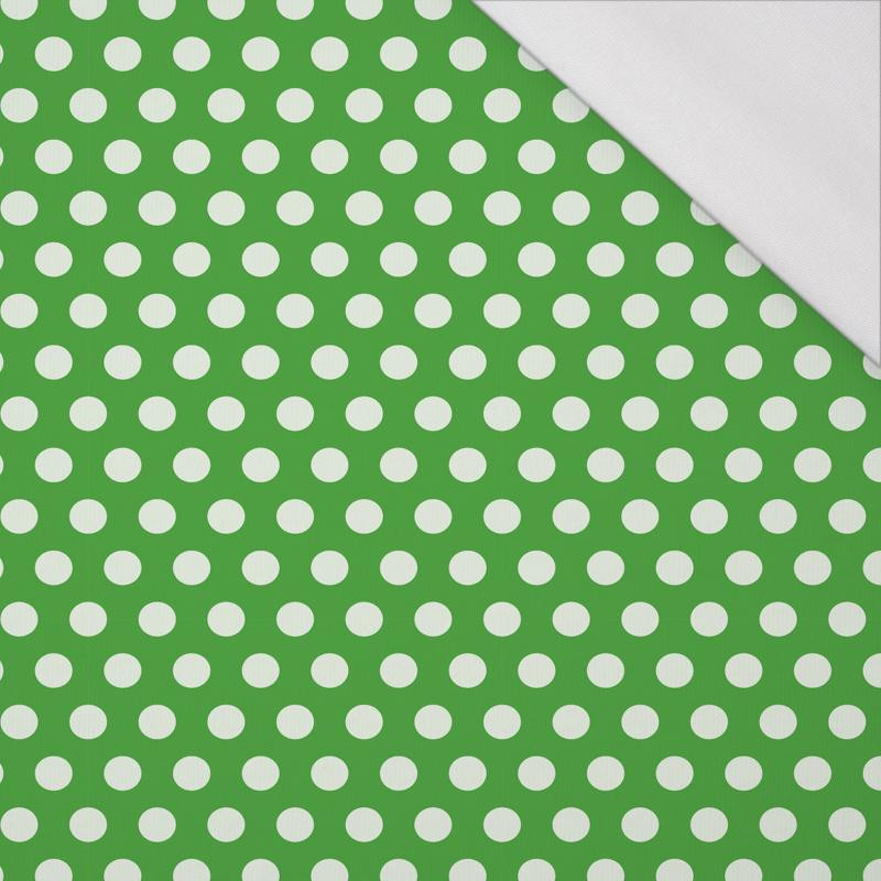 WHITE DOTS / green - single jersey with elastane 