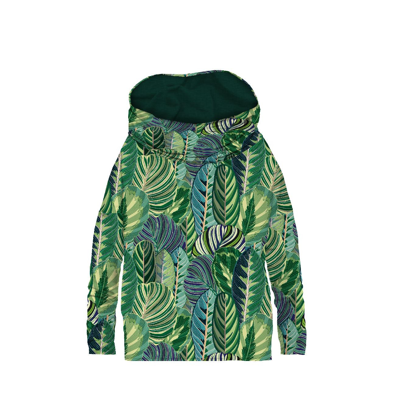 SNOOD SWEATSHIRT (FURIA) - GREEN JUNGLE pat. 1 (VINTAGE) - looped knit fabric 