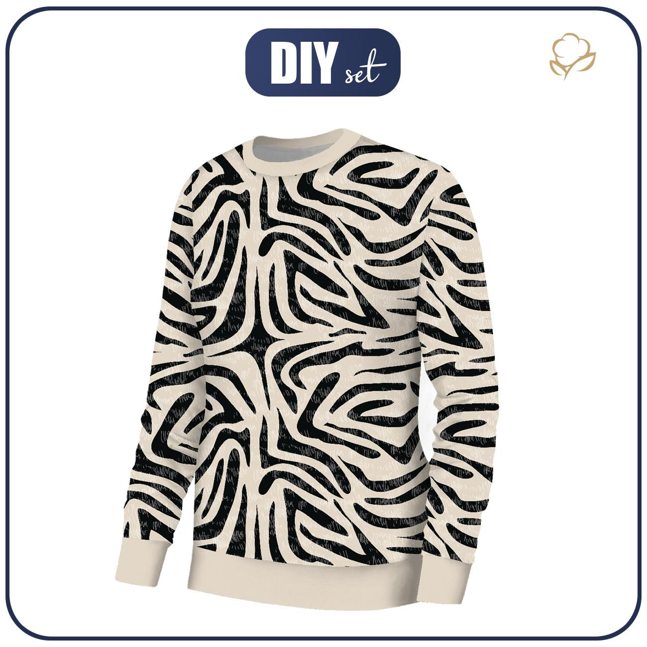 WOMEN'S SWEATSHIRT (HANA) BASIC - ZEBRA PAT. 1 - sewing set