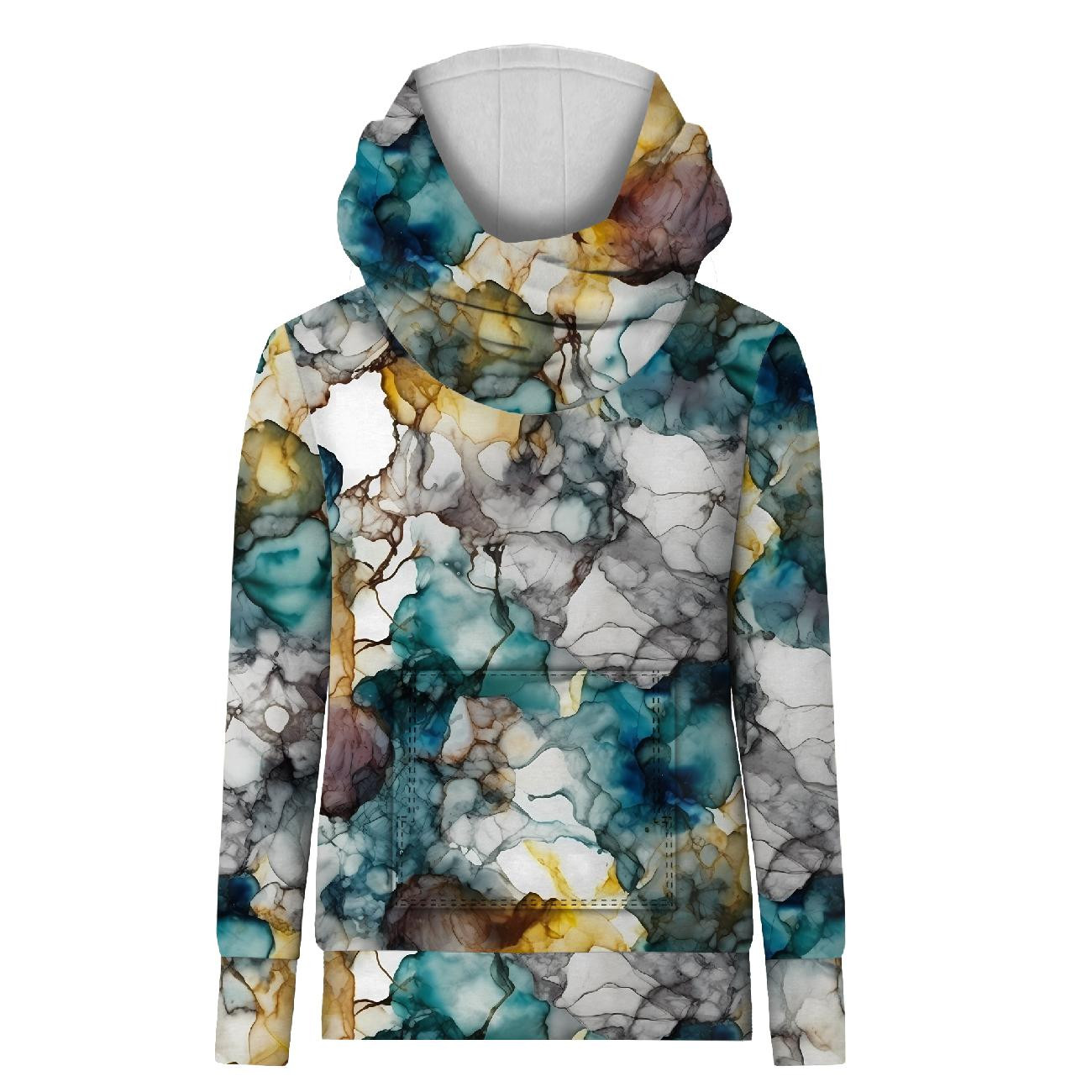 HYDROPHOBIC HOODIE UNISEX - ALCOHOL INK PAT. 1 - sewing set