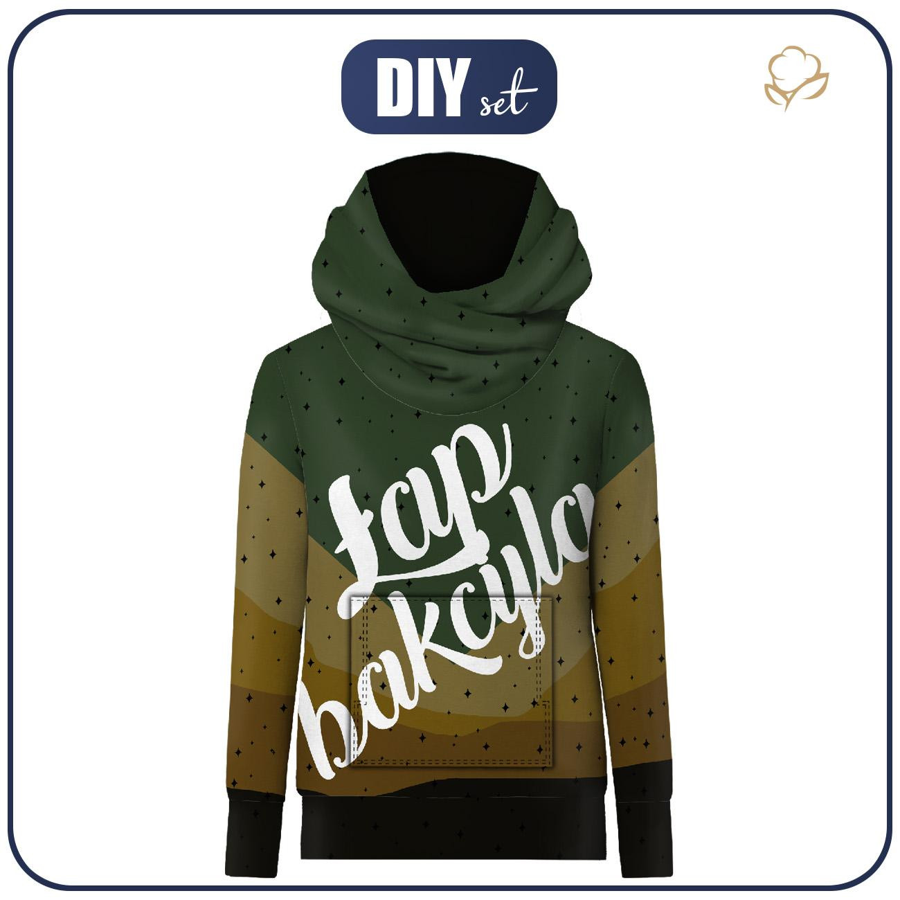 HYDROPHOBIC HOODIE UNISEX - ŁAP BAKCYLA - sewing set