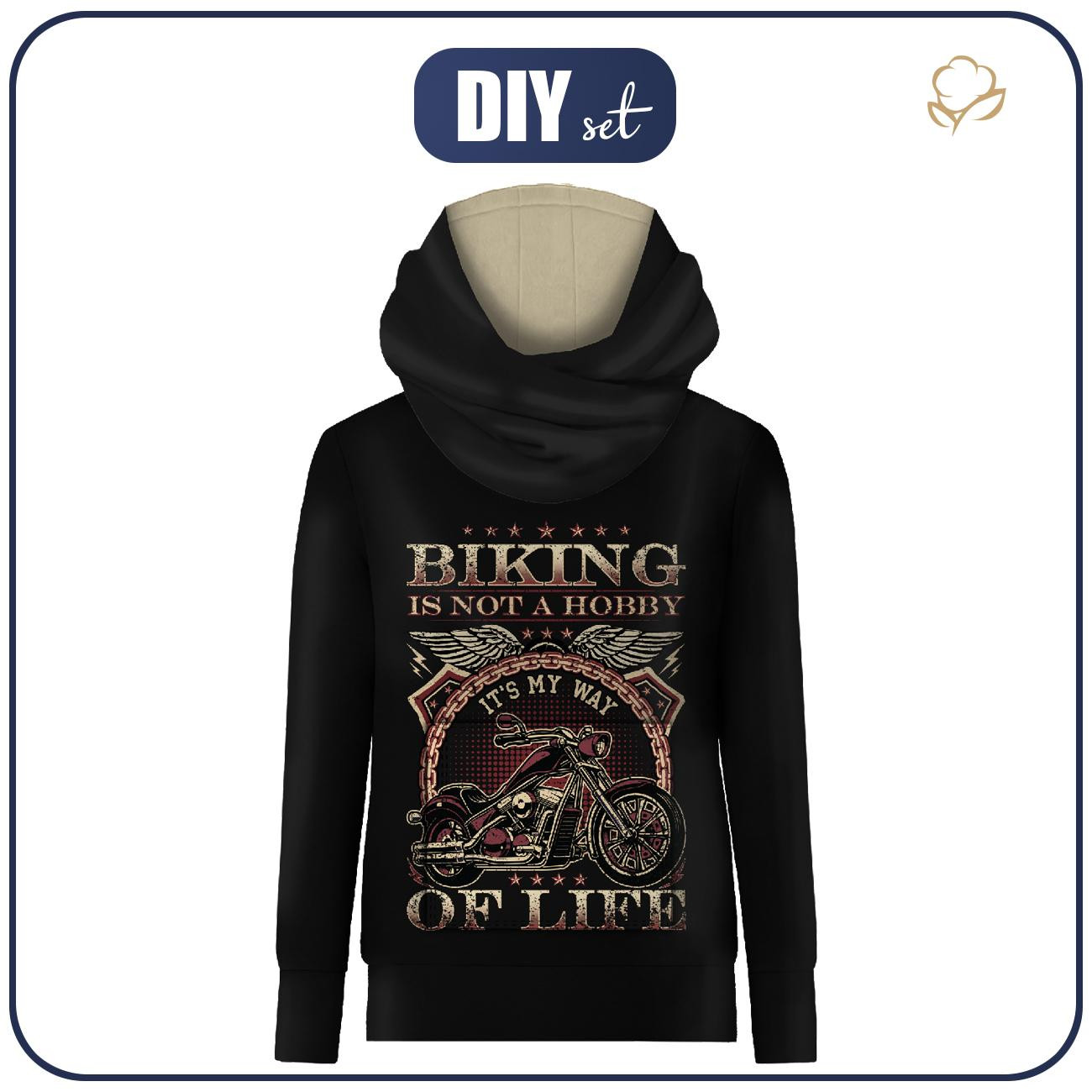 HYDROPHOBIC HOODIE UNISEX - BIKING - sewing set