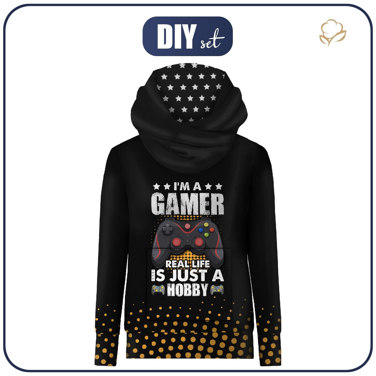 HYDROPHOBIC HOODIE UNISEX - GAMER - sewing set