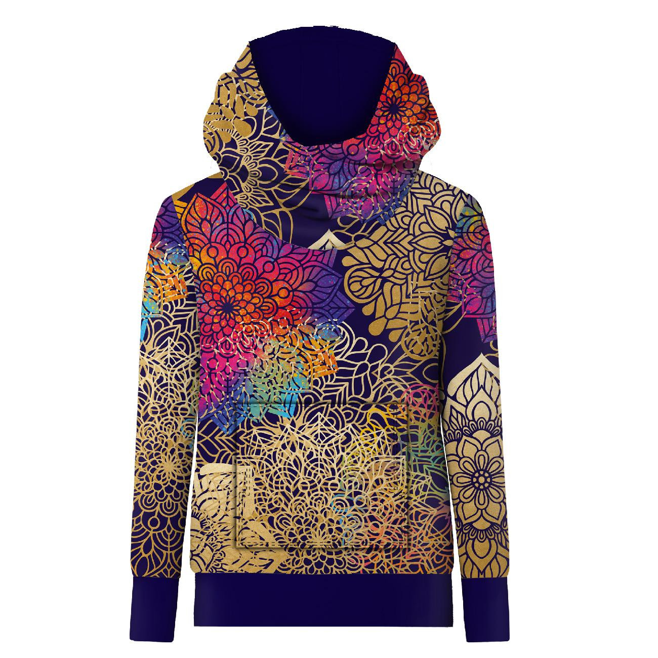 HYDROPHOBIC HOODIE UNISEX - MANDALA pat. 2 - sewing set