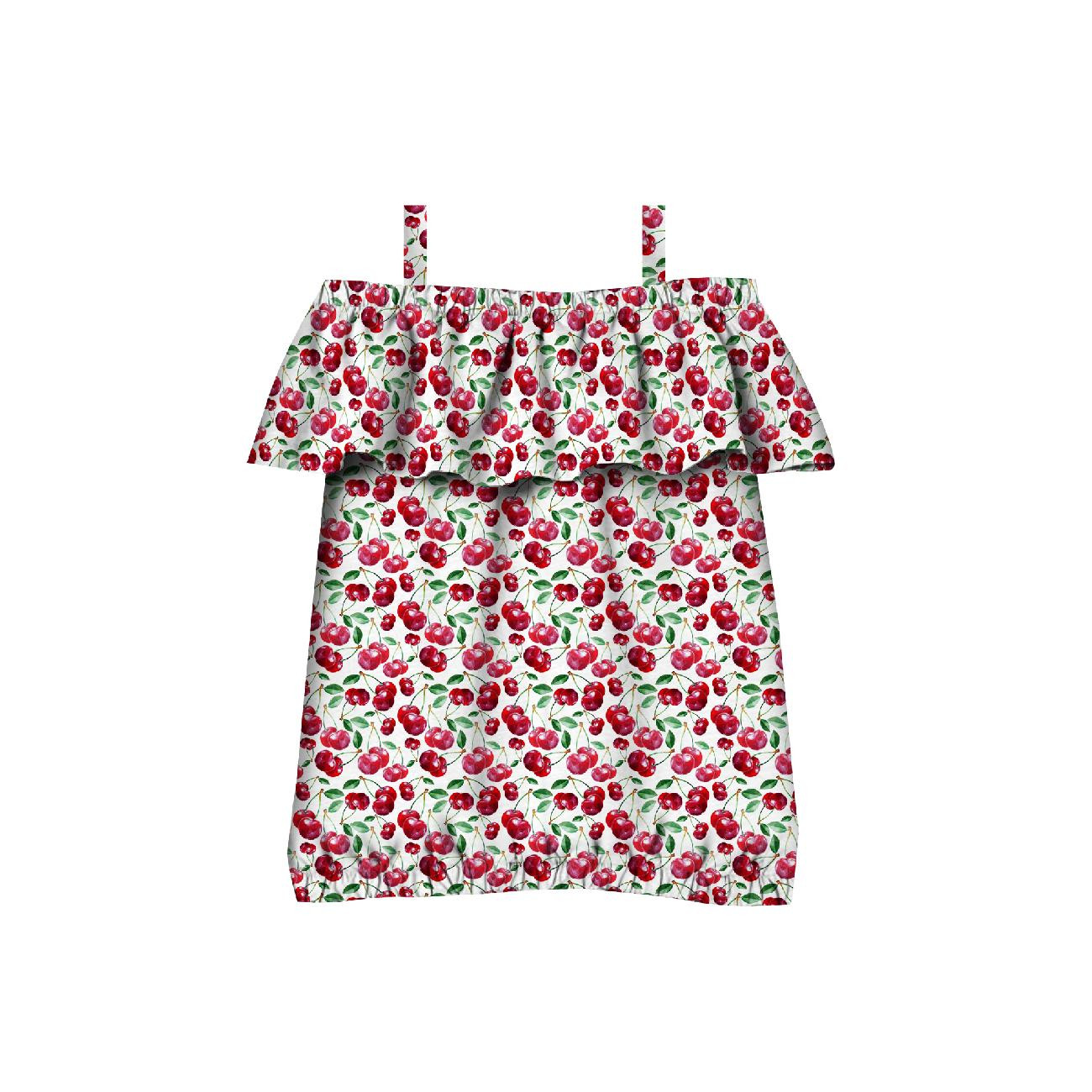 Bardot neckline blouse (SARA) - CHERRIES PAT. 5 - sewing set