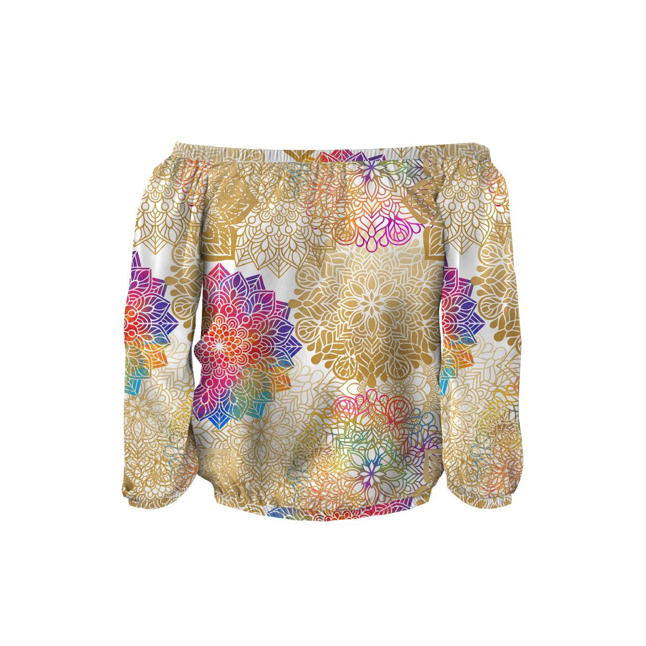 Bardot neckline blouse (SOFIA) - MANDALA pat. 3 - sewing set