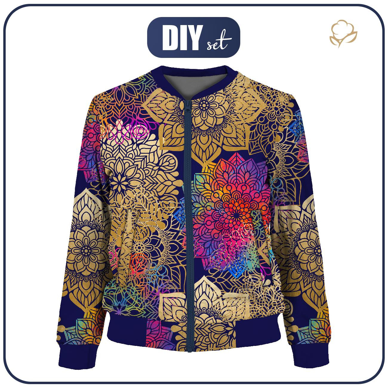 WOMEN’S BOMBER JACKET (KAMA) - MANDALA pat. 2 - sewing set