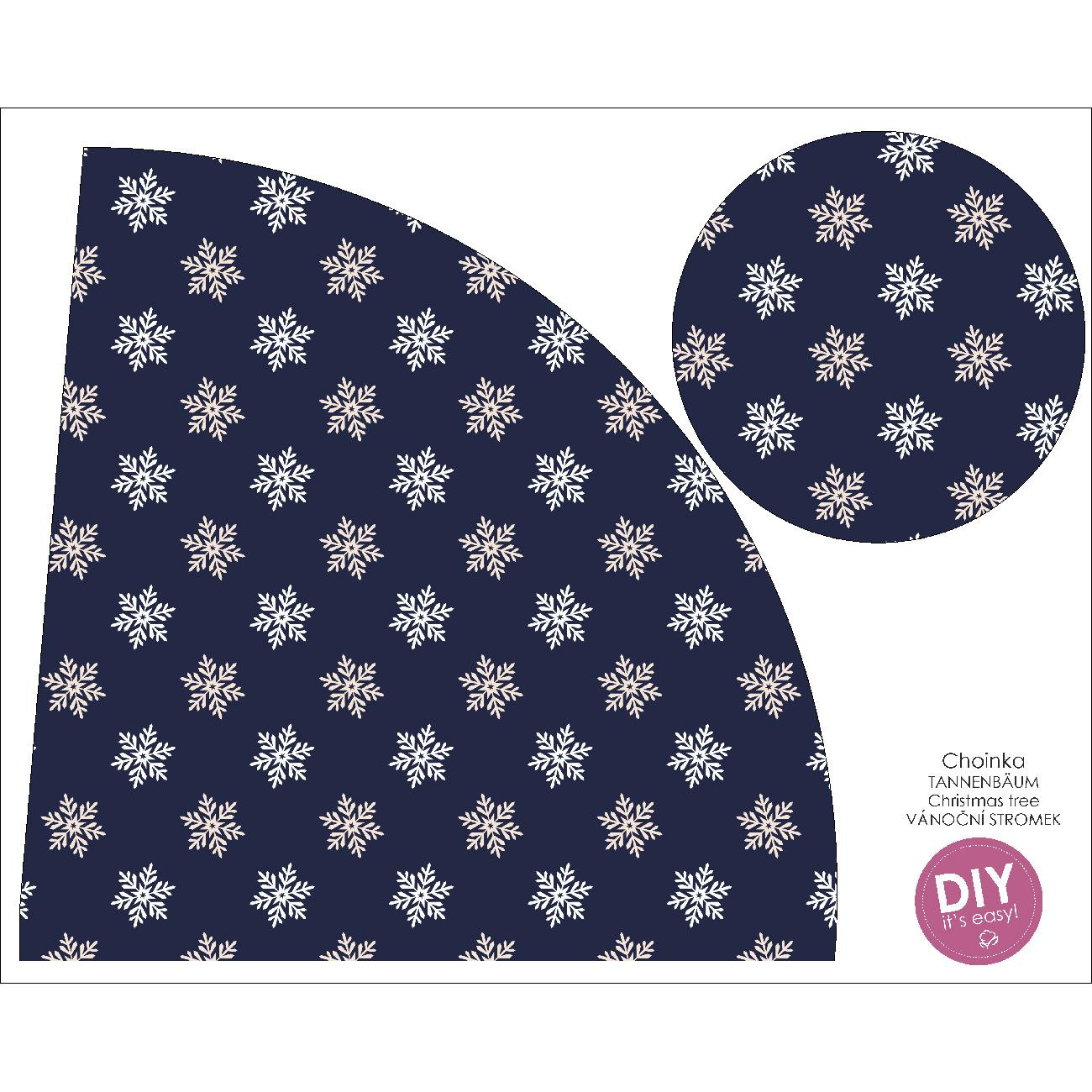 CHRISTMAS TREE - SNOWFLAKES pat. 5 (WINTER TIME) / navy - DIY IT'S EASY