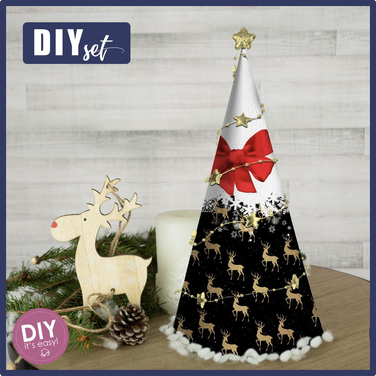 CHRISTMAS TREE - GOLDEN REINDEERS / black - DIY IT'S EASY