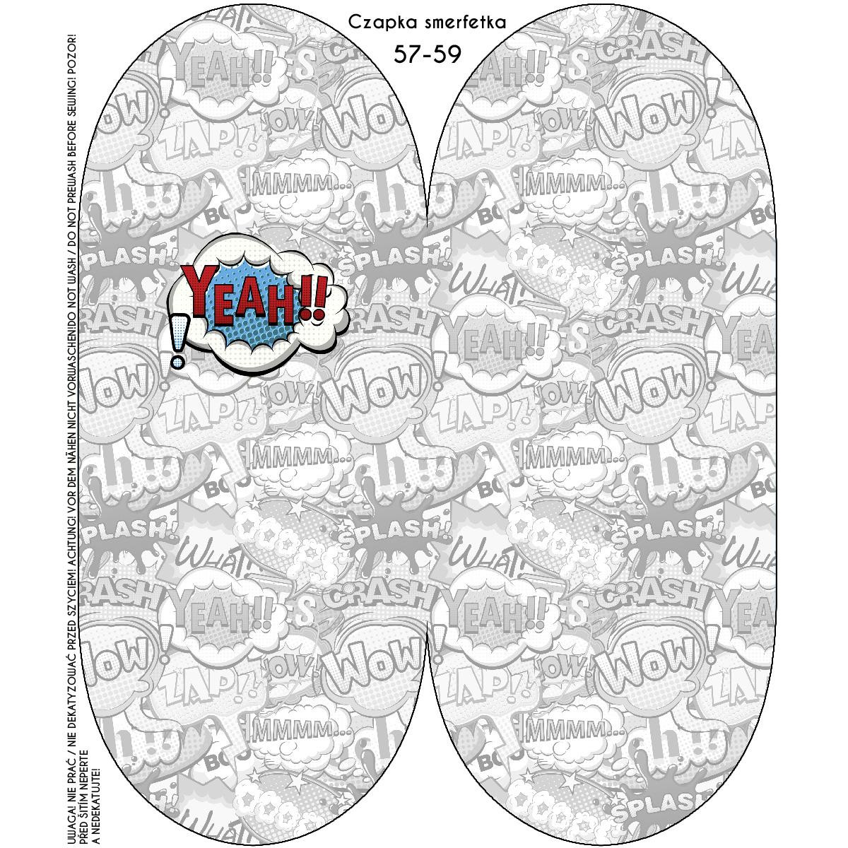 "Beanie" cap - COMIC BOOK / yeah (blue - red) / Choice of sizes