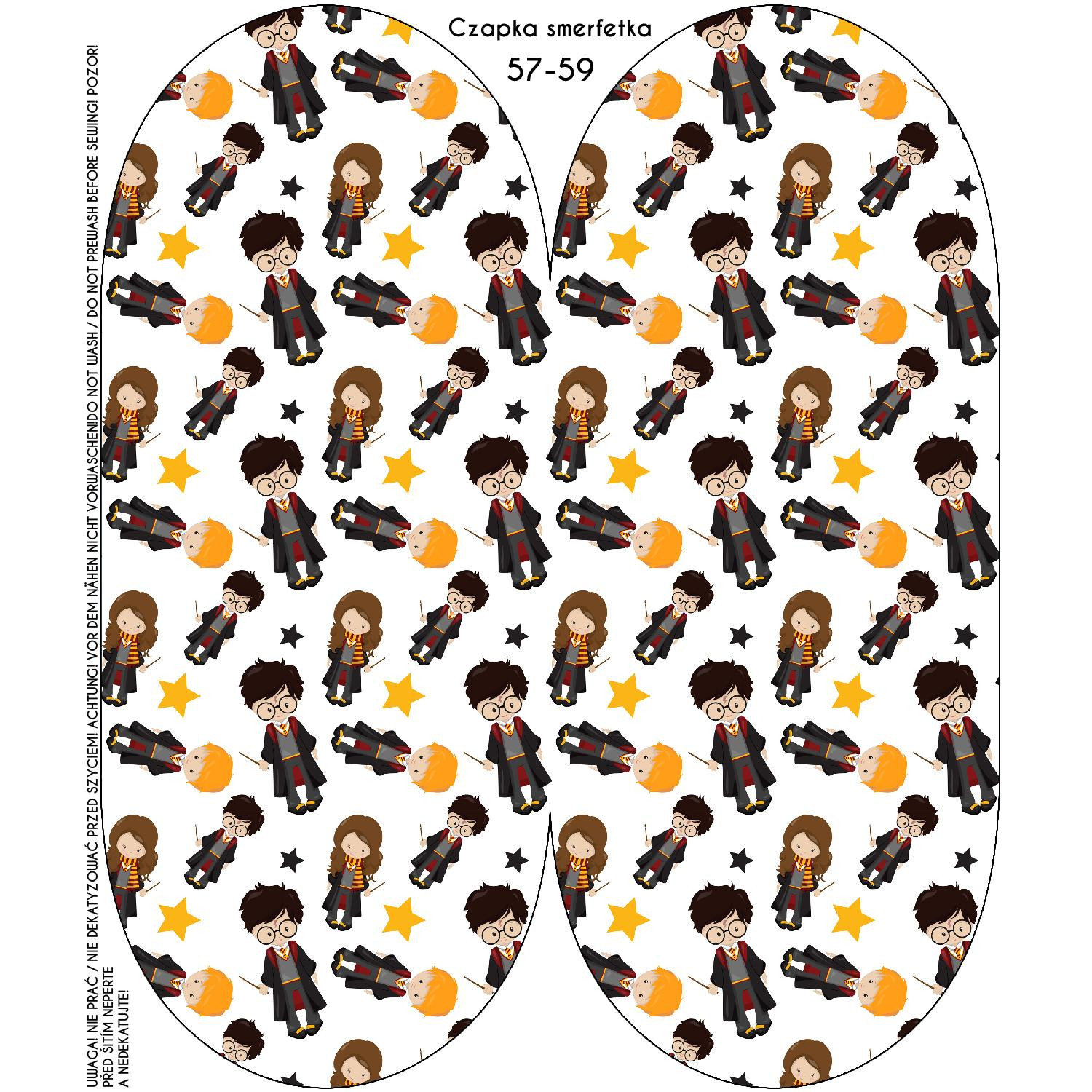 "Beanie" cap - MAGICAL FRIENDS pat. 2 (MAGIC SCHOOL) / white / Choice of sizes