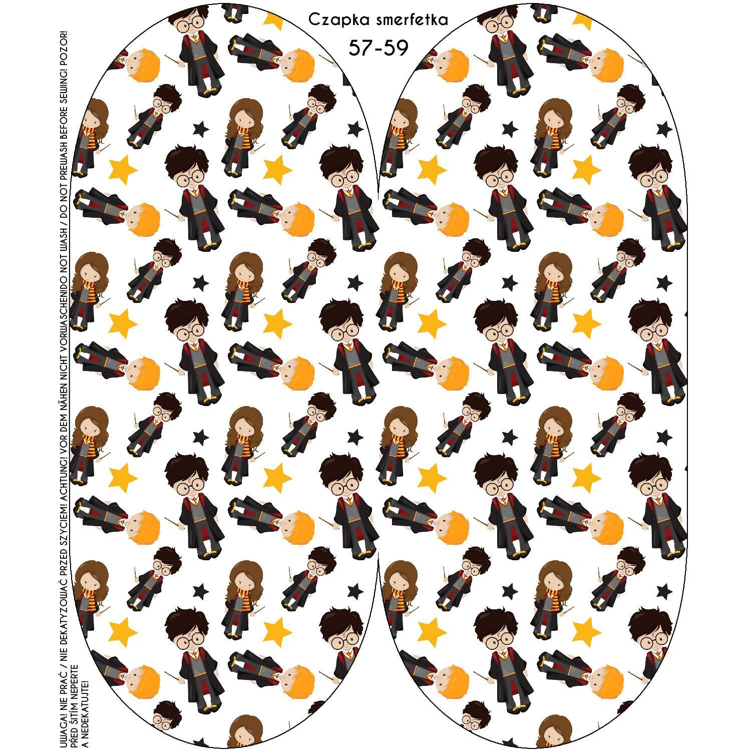 "Beanie" cap - MAGICAL FRIENDS pat. 2 (MAGIC SCHOOL) / white 51-53