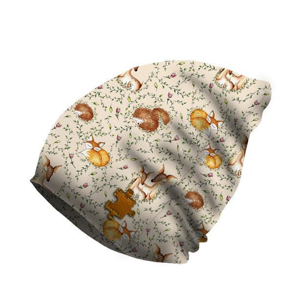 "Beanie" cap - SLEEPING ANIMALS MIX (SLEEPING ANIMALS) / sand  51-53