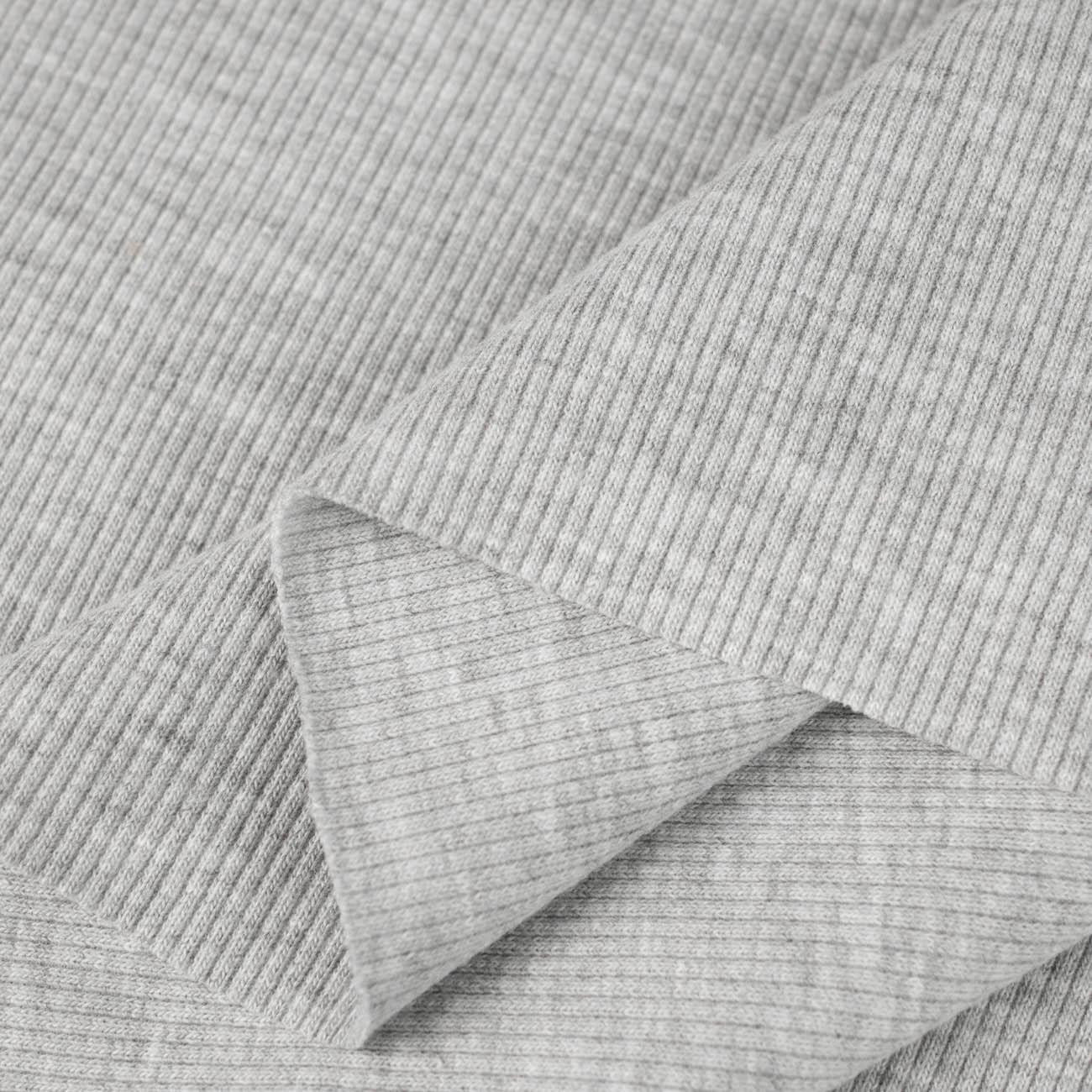 D-20 MELANGE LIGHT GRAY - Ribbed knit fabric