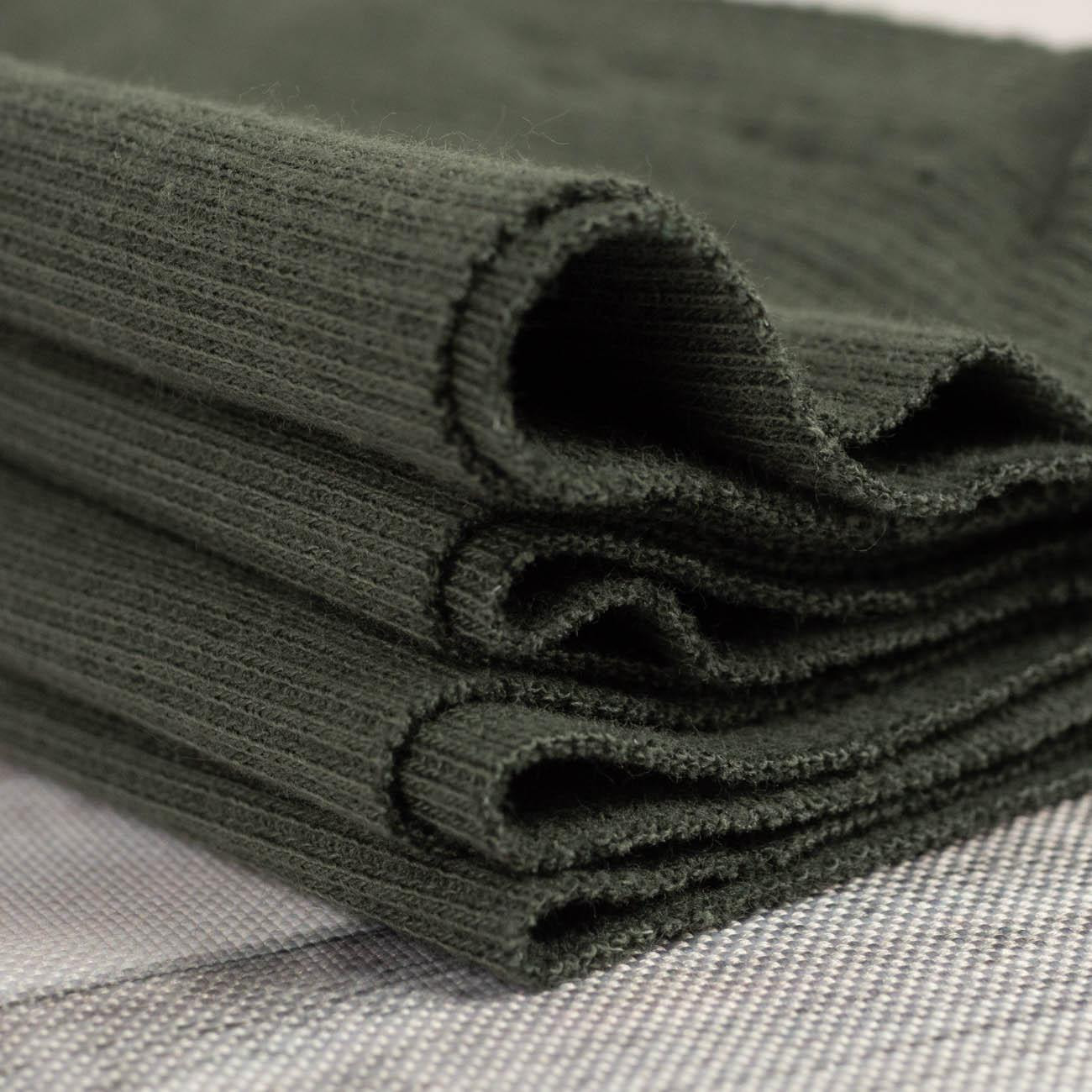 D-50 DARK OLIVE - Ribbed knit fabric