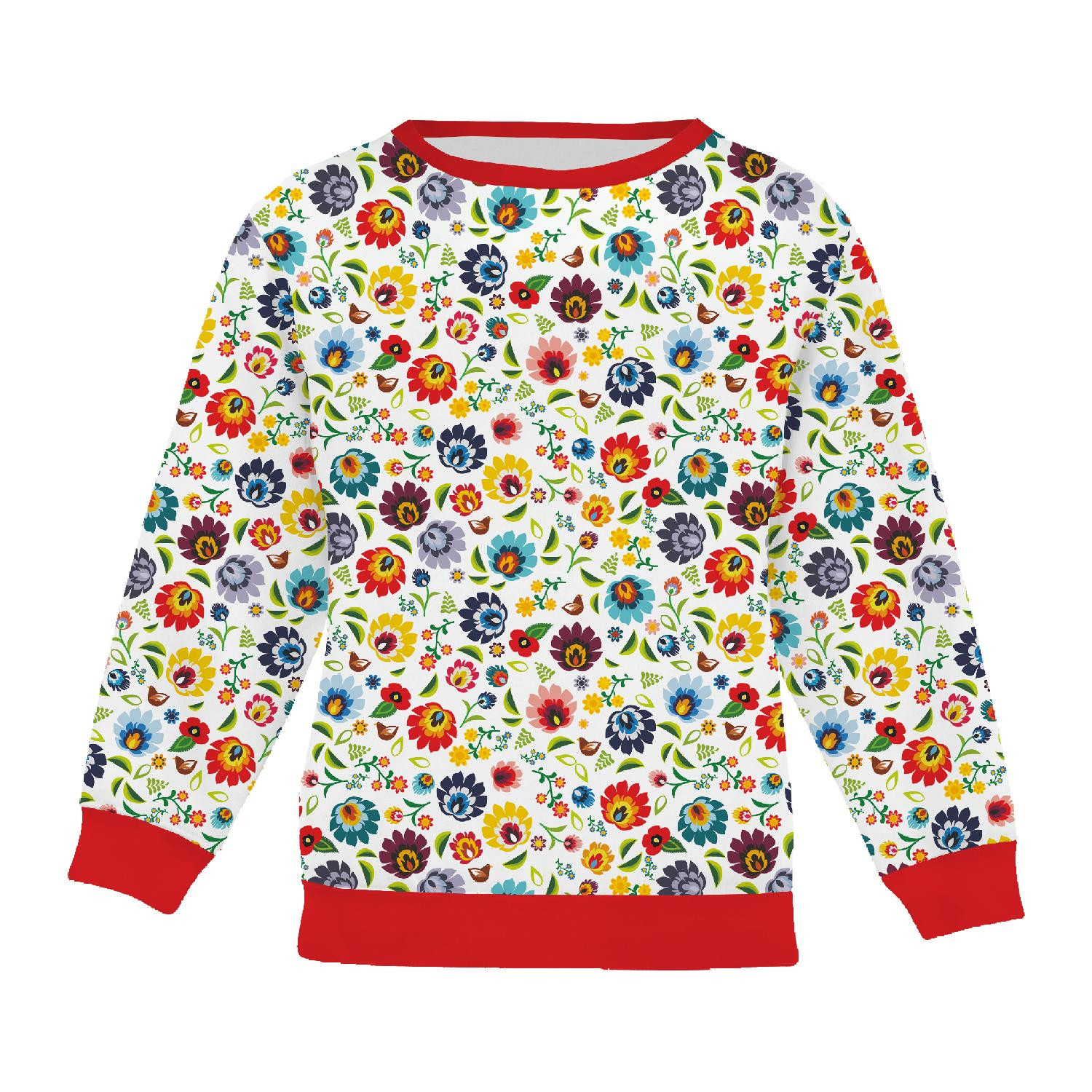 CHILDREN'S (NOE) SWEATSHIRT - LOWICZ FOLKLORE / white - sewing set