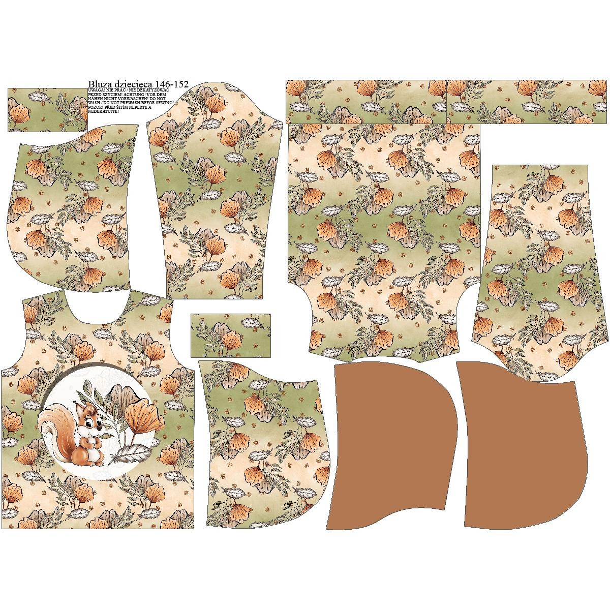 KID'S HOODIE (ALEX) - AUTUMN LEAVES (AUTUMN IN THE FOREST) - sewing set