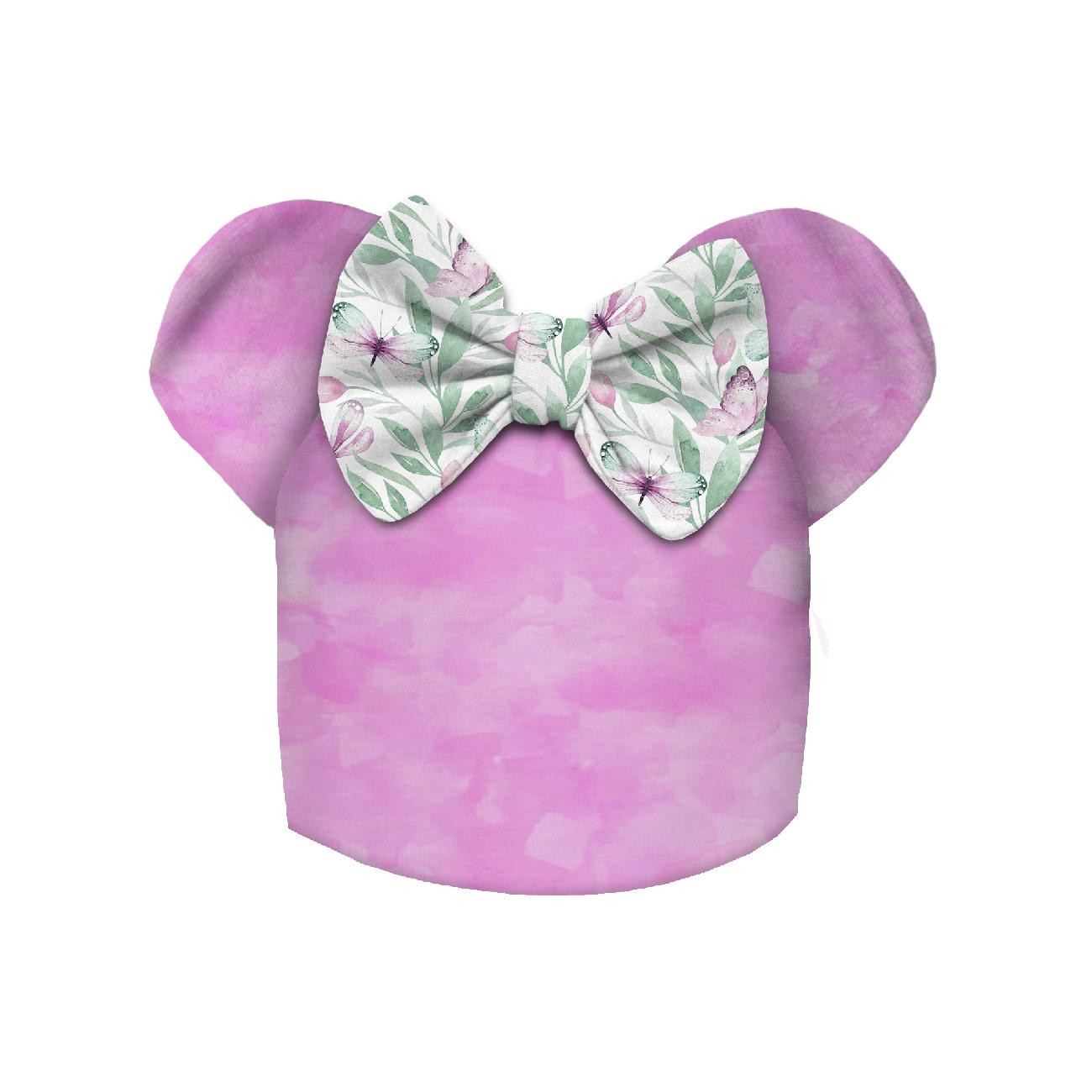 KID'S CAP AND SCARF (MOUSE) - BUTTERFLIES MIX PAT.1 (WATER-COLOR BUTTERFLIES) - sewing set
