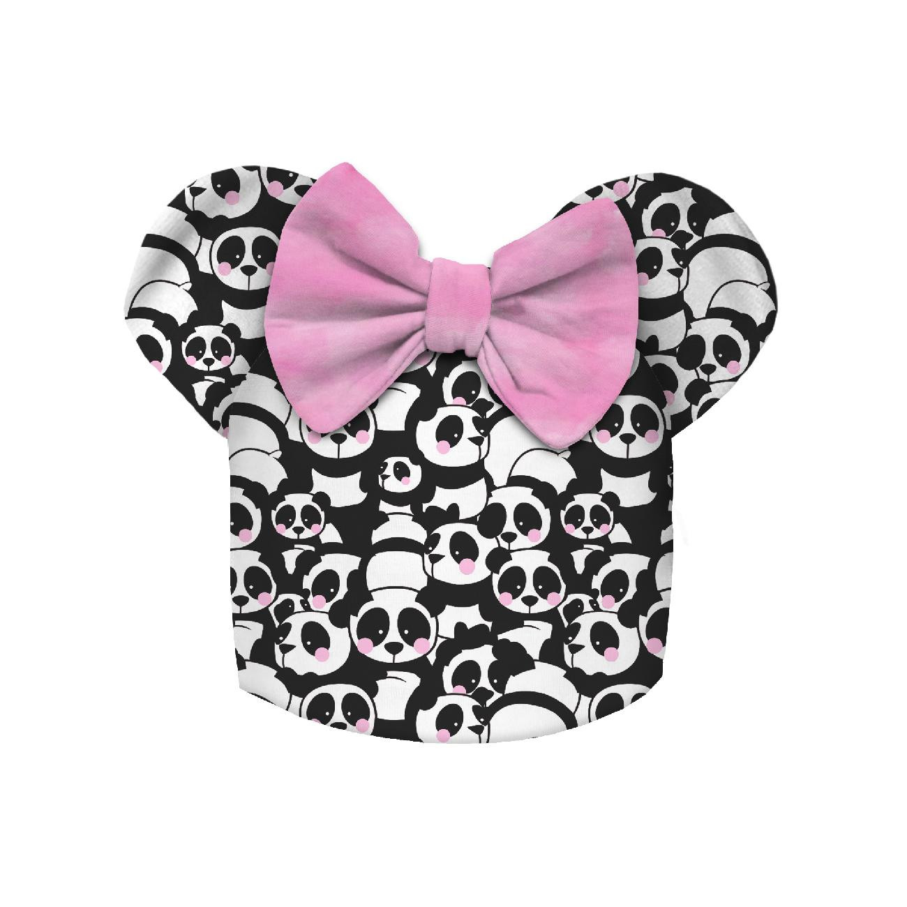 KID'S CAP AND SCARF (MOUSE) - PANDAS / pink - sewing set