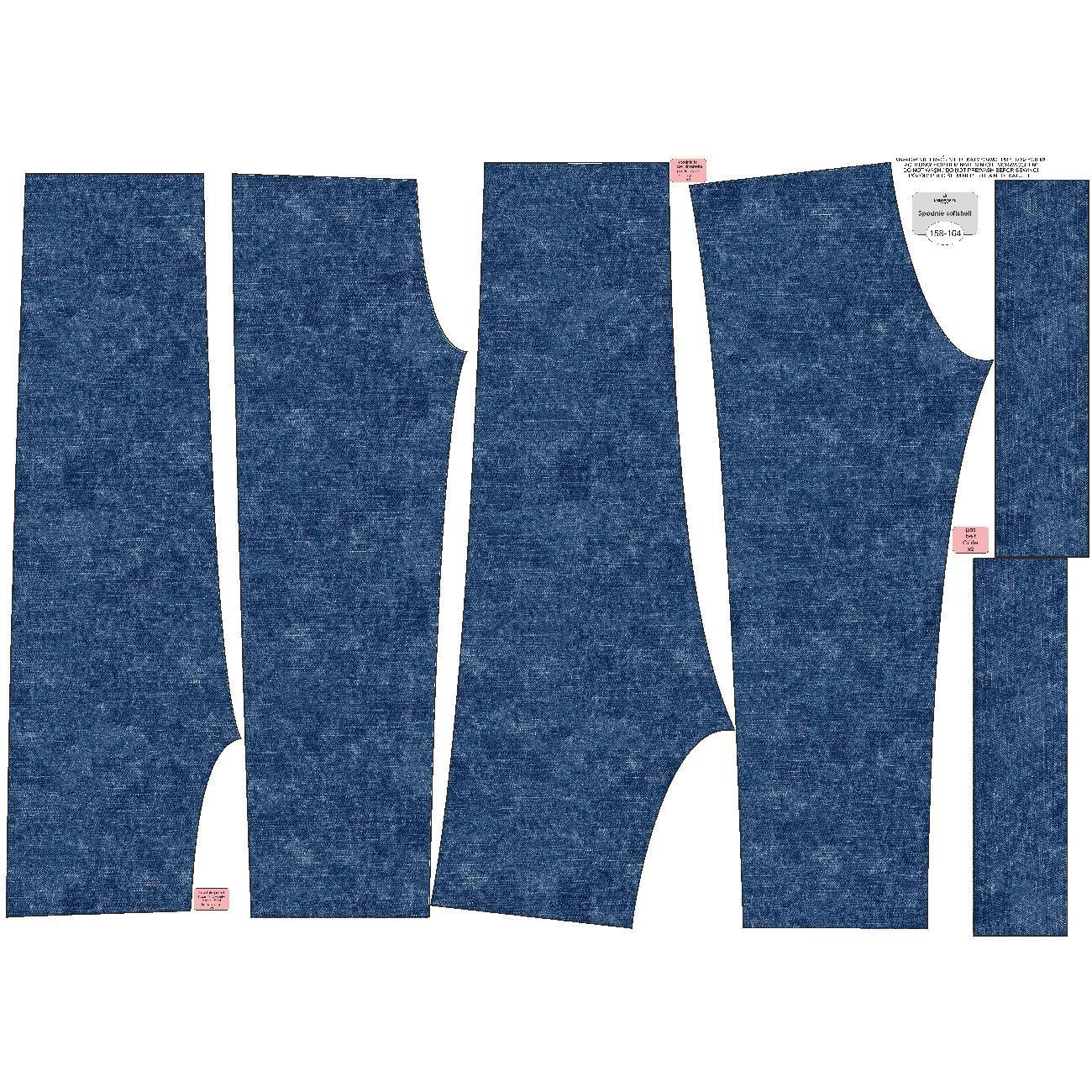 CHILDREN'S SOFTSHELL TROUSERS (YETI) - ACID WASH / dark blue (110/116)