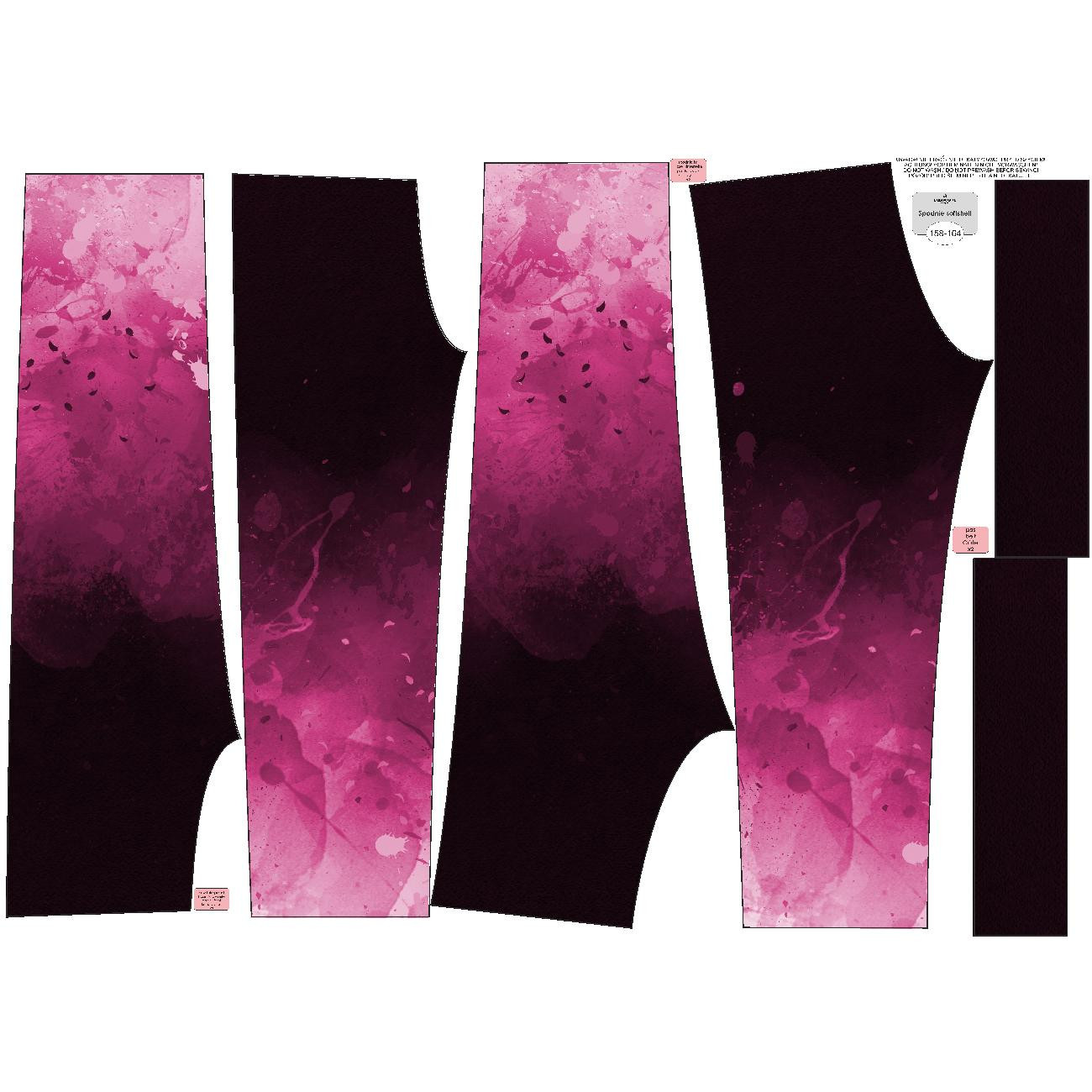 CHILDREN'S SOFTSHELL TROUSERS (YETI) - SPECKS (fuchsia) / black